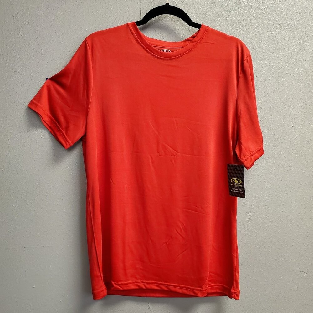 Athletic Works Shirt Mens Medium Red DriWorks Performance Jersey Tee Lightweight